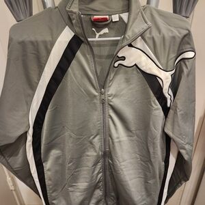 Puma Men's Gray, Black and White Zip-up Jacket